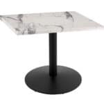 30-Inch Tall Indoor/Outdoor Table with 30 x 30-Inch Diameter White Marble Square Top, Black Wrinkle Base, and 22-Inch Diameter Foot 6 30-Inch Tall Indoor/Outdoor Table with 30 x 30-Inch Diameter White Marble Square Top, Black Wrinkle Base, and 22-Inch Diameter Foot