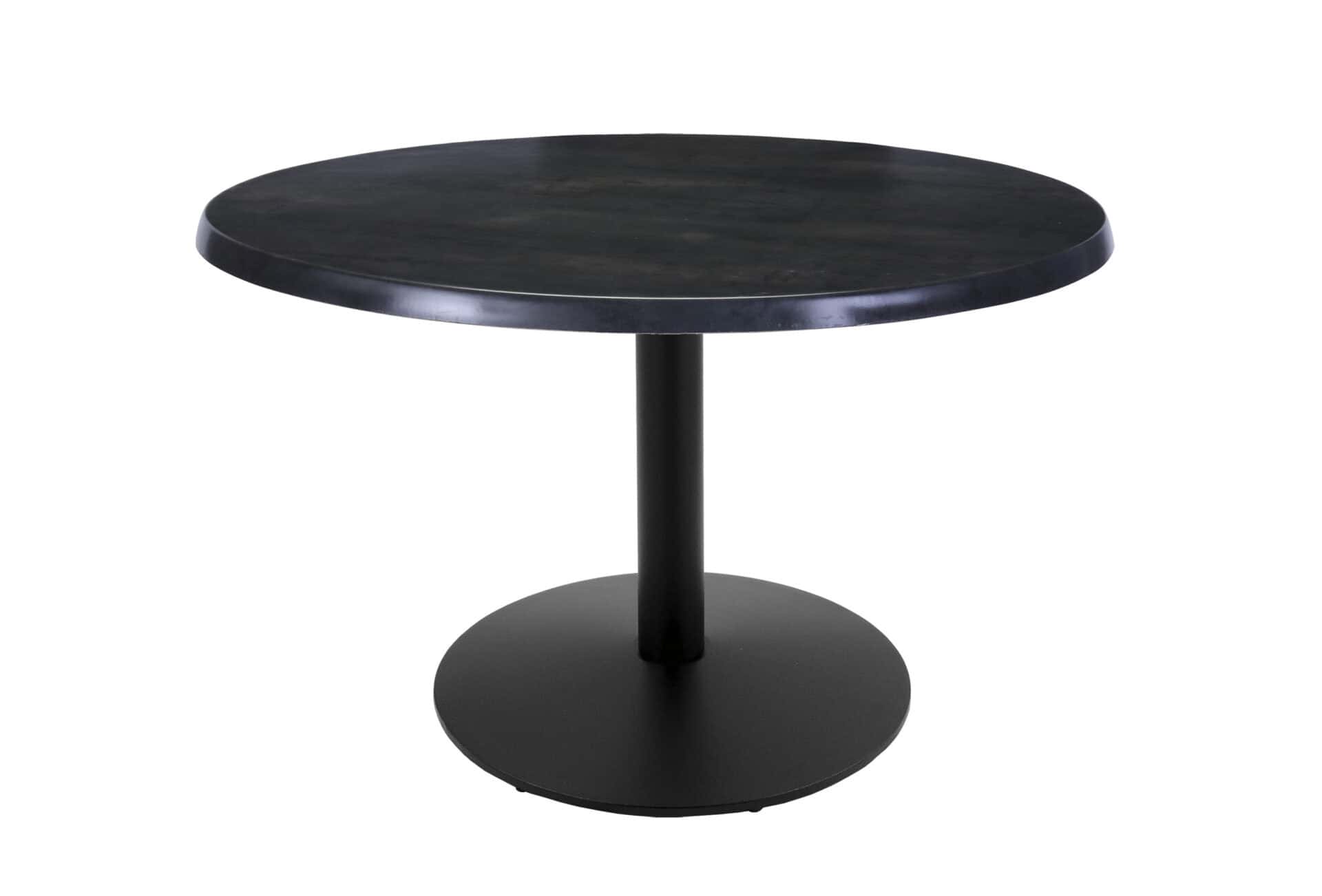 30-Inch Tall Indoor/Outdoor Table with 36-Inch Diameter Black Steel Round Top, Black Wrinkle Base, and 22-Inch Diameter Foot 1 30-Inch Tall Indoor/Outdoor Table with 36-Inch Diameter Black Steel Round Top, Black Wrinkle Base, and 22-Inch Diameter Foot
