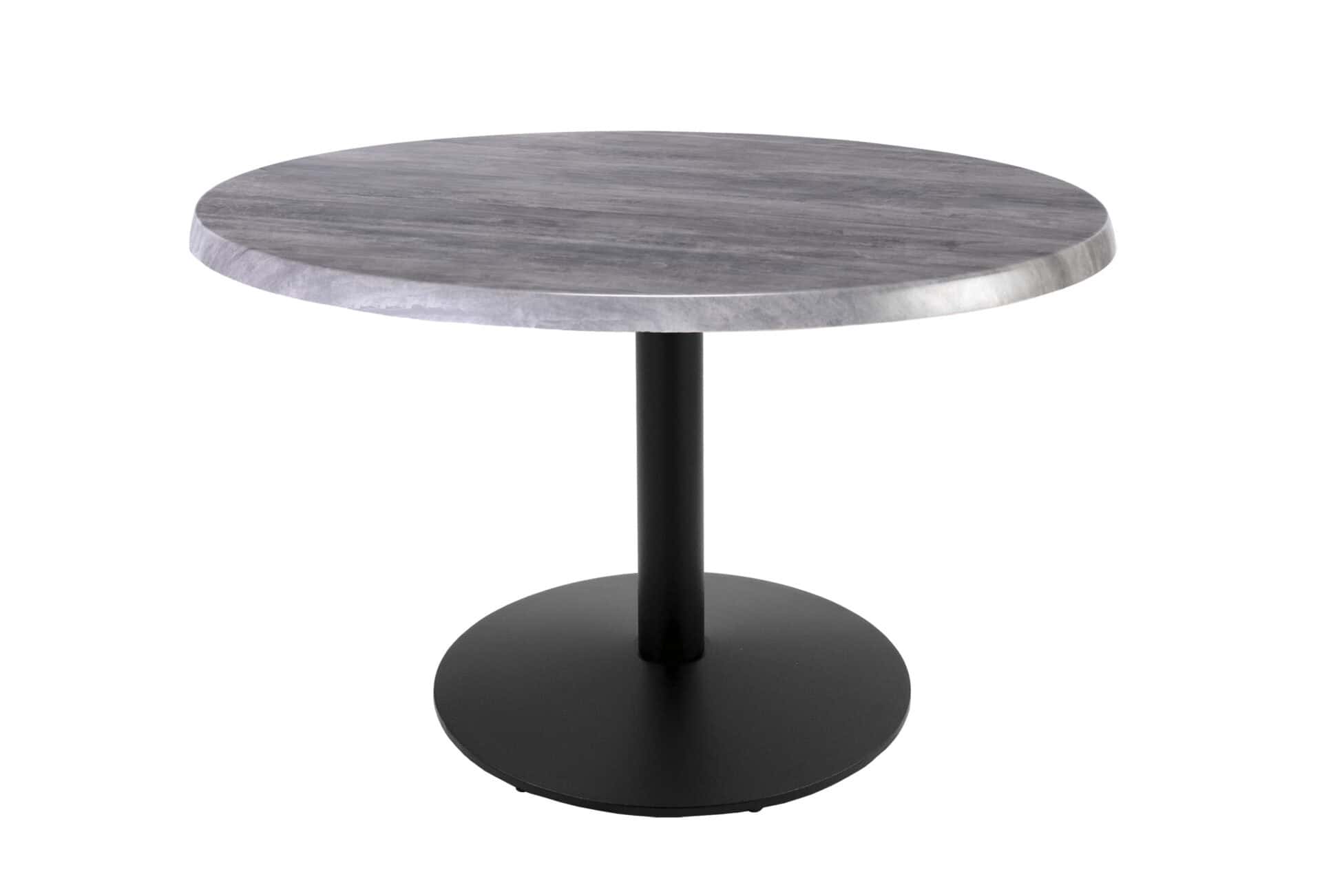30-Inch Tall Indoor/Outdoor Table with 36-Inch Diameter Greystone Round Top, Black Wrinkle Base, and 22-Inch Diameter Foot 1 30-Inch Tall Indoor/Outdoor Table with 36-Inch Diameter Greystone Round Top, Black Wrinkle Base, and 22-Inch Diameter Foot