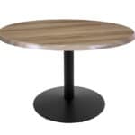 30-Inch Tall Indoor/Outdoor Table with 36-Inch Diameter Natural Round Top, Black Wrinkle Base, and 22-Inch Diameter Foot 6 30-Inch Tall Indoor/Outdoor Table with 36-Inch Diameter Natural Round Top, Black Wrinkle Base, and 22-Inch Diameter Foot