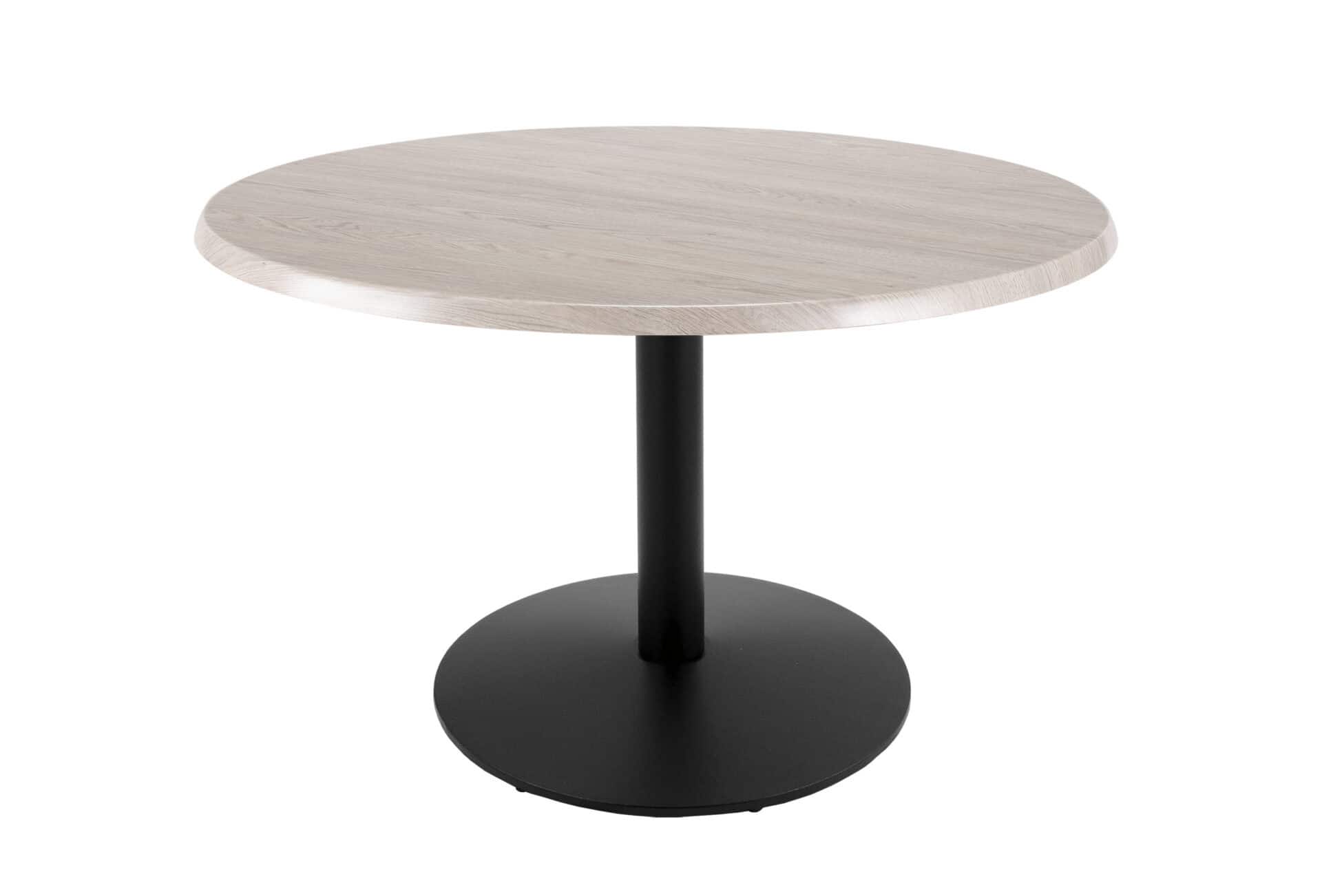 30-Inch Tall Indoor/Outdoor Table with 36-Inch Diameter White Ash Round Top, Black Wrinkle Base, and 22-Inch Diameter Foot 1 30-Inch Tall Indoor/Outdoor Table with 36-Inch Diameter White Ash Round Top, Black Wrinkle Base, and 22-Inch Diameter Foot