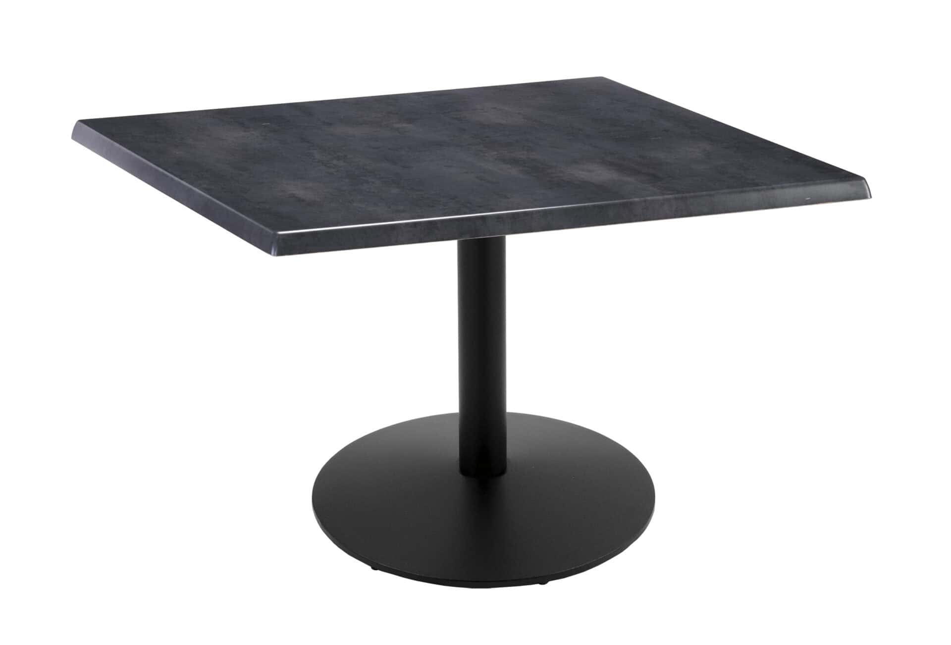 30-Inch Tall Indoor/Outdoor Table with 36 x 36-Inch Diameter Black Steel Square Top, Black Wrinkle Base, and 22-Inch Diameter Foot 1 30-Inch Tall Indoor/Outdoor Table with 36 x 36-Inch Diameter Black Steel Square Top, Black Wrinkle Base, and 22-Inch Diameter Foot