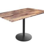 30-Inch Tall Indoor/Outdoor Table with 32 x 48-Inch Diameter Rustic Rectangle Top, Black Wrinkle Base, and 22-Inch Diameter Foot
