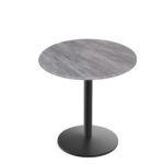 30-Inch Tall Indoor/Outdoor Table with 36-Inch Diameter Greystone Round Top, Black Wrinkle Base, and 22-Inch Diameter Foot