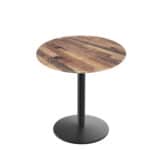 30-Inch Tall Indoor/Outdoor Table with 36-Inch Diameter Rustic Round Top, Black Wrinkle Base, and 22-Inch Diameter Foot