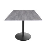 30-Inch Tall Indoor/Outdoor Table with 36 x 36-Inch Diameter Greystone Square Top, Black Wrinkle Base, and 22-Inch Diameter Foot