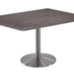 30-Inch Tall Indoor/Outdoor Table with 30 x 48-Inch Diameter Charcoal Rectangle Top, Stainless Steel Base, and 22-Inch Diameter Foot