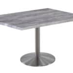 30-Inch Tall Indoor/Outdoor Table with 30 x 48-Inch Diameter Greystone Rectangle Top, Stainless Steel Base, and 22-Inch Diameter Foot