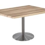 30-Inch Tall Indoor/Outdoor Table with 30 x 48-Inch Diameter Natural Rectangle Top, Stainless Steel Base, and 22-Inch Diameter Foot