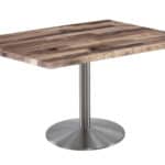 30-Inch Tall Indoor/Outdoor Table with 30 x 48-Inch Diameter Rustic Rectangle Top, Stainless Steel Base, and 22-Inch Diameter Foot 6 30-Inch Tall Indoor/Outdoor Table with 30 x 48-Inch Diameter Rustic Rectangle Top, Stainless Steel Base, and 22-Inch Diameter Foot