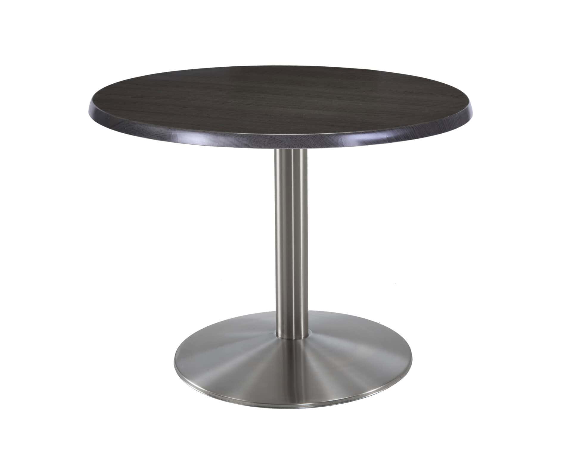 30-Inch Tall Indoor/Outdoor Table with 30-Inch Diameter Charcoal Round Top, Stainless Steel Base, and 22-Inch Diameter Foot 1 30-Inch Tall Indoor/Outdoor Table with 30-Inch Diameter Charcoal Round Top, Stainless Steel Base, and 22-Inch Diameter Foot