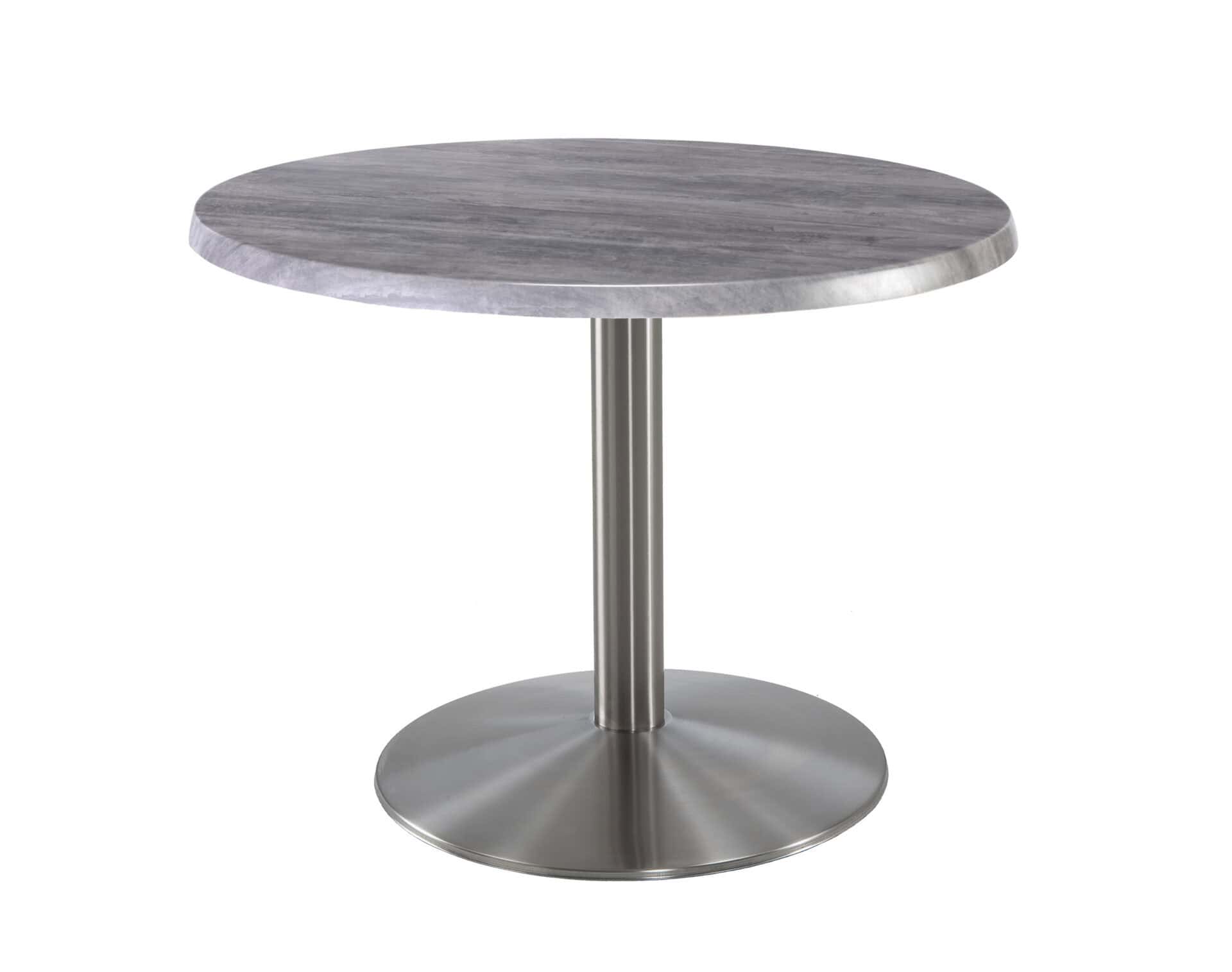 30-Inch Tall Indoor/Outdoor Table with 30-Inch Diameter Greystone Round Top, Stainless Steel Base, and 22-Inch Diameter Foot 1 30-Inch Tall Indoor/Outdoor Table with 30-Inch Diameter Greystone Round Top, Stainless Steel Base, and 22-Inch Diameter Foot