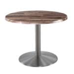 30-Inch Tall Indoor/Outdoor Table with 30-Inch Diameter Rustic Round Top, Stainless Steel Base, and 22-Inch Diameter Foot 6 30-Inch Tall Indoor/Outdoor Table with 30-Inch Diameter Rustic Round Top, Stainless Steel Base, and 22-Inch Diameter Foot