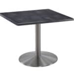 30-Inch Tall Indoor/Outdoor Table with 30 x 30-Inch Diameter Black Steel Square Top, Stainless Steel Base, and 22-Inch Diameter Foot