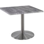 30-Inch Tall Indoor/Outdoor Table with 30 x 30-Inch Diameter Greystone Square Top, Stainless Steel Base, and 22-Inch Diameter Foot 6 30-Inch Tall Indoor/Outdoor Table with 30 x 30-Inch Diameter Greystone Square Top, Stainless Steel Base, and 22-Inch Diameter Foot