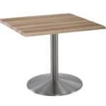 30-Inch Tall Indoor/Outdoor Table with 30 x 30-Inch Diameter Natural Square Top, Stainless Steel Base, and 22-Inch Diameter Foot