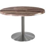 30-Inch Tall Indoor/Outdoor Table with 36-Inch Diameter Rustic Round Top, Stainless Steel Base, and 22-Inch Diameter Foot 6 30-Inch Tall Indoor/Outdoor Table with 36-Inch Diameter Rustic Round Top, Stainless Steel Base, and 22-Inch Diameter Foot