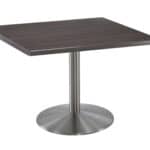 30-Inch Tall Indoor/Outdoor Table with 36 x 36-Inch Diameter Charcoal Square Top, Stainless Steel Base, and 22-Inch Diameter Foot