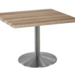 30-Inch Tall Indoor/Outdoor Table with 36 x 36-Inch Diameter Natural Square Top, Stainless Steel Base, and 22-Inch Diameter Foot