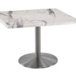30-Inch Tall Indoor/Outdoor Table with 36 x 36-Inch Diameter White Marble Square Top, Stainless Steel Base, and 22-Inch Diameter Foot 6 30-Inch Tall Indoor/Outdoor Table with 36 x 36-Inch Diameter White Marble Square Top, Stainless Steel Base, and 22-Inch Diameter Foot