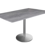 30-Inch Tall Indoor/Outdoor Table with 32 x 48-Inch Diameter Greystone Rectangle Top, Stainless Steel Base, and 22-Inch Diameter Foot