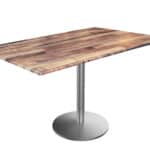 30-Inch Tall Indoor/Outdoor Table with 32 x 48-Inch Diameter Rustic Rectangle Top, Stainless Steel Base, and 22-Inch Diameter Foot