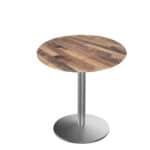 30-Inch Tall Indoor/Outdoor Table with 32-Inch Diameter Rustic Round Top, Stainless Steel Base, and 22-Inch Diameter Foot
