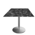 30-Inch Tall Indoor/Outdoor Table with 36 x 36-Inch Diameter Black Marble Square Top, Stainless Steel Base, and 22-Inch Diameter Foot