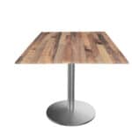 30-Inch Tall Indoor/Outdoor Table with 32 x 32-Inch Diameter Rustic Square Top, Stainless Steel Base, and 22-Inch Diameter Foot