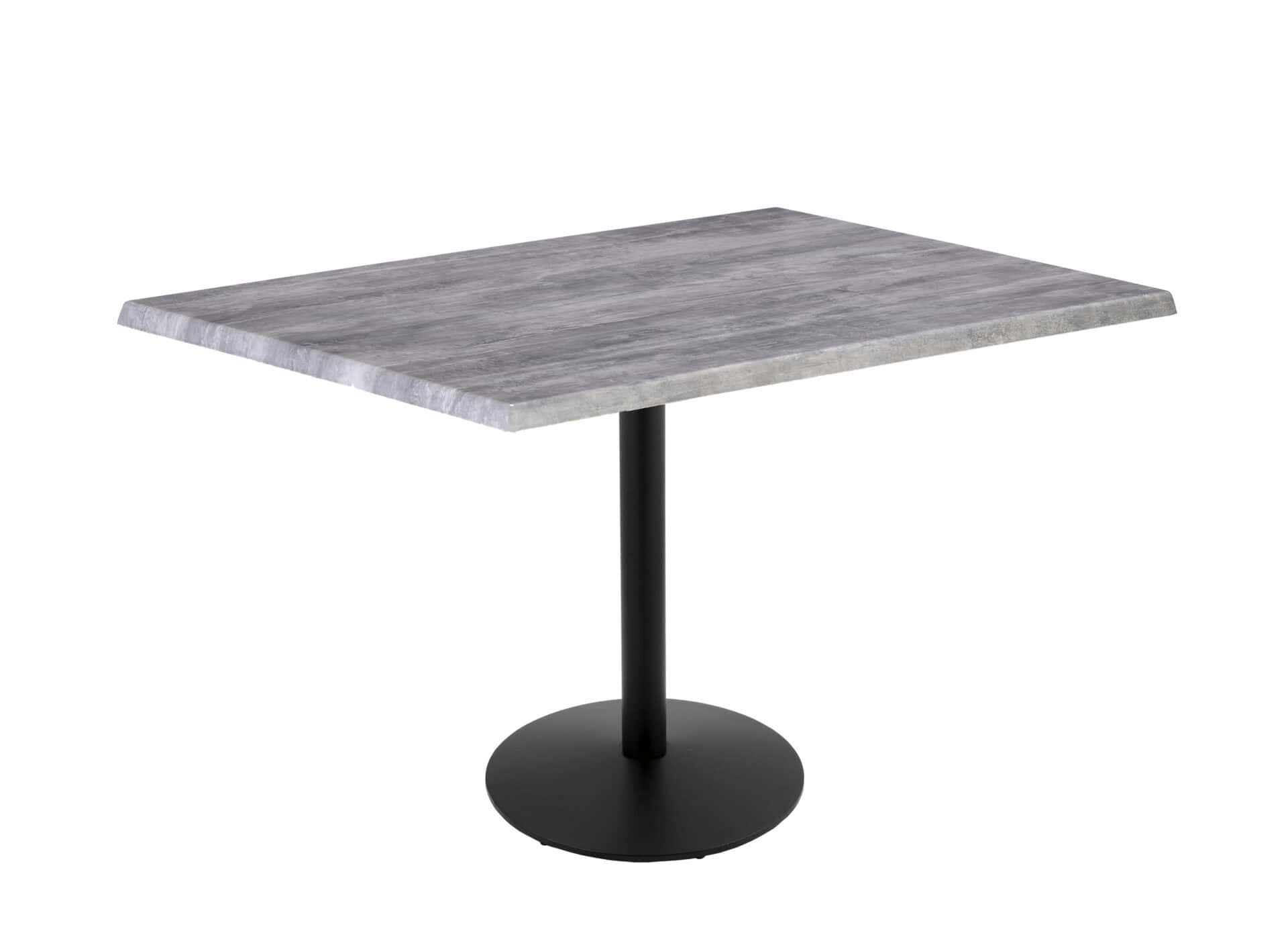 36-Inch Tall Indoor/Outdoor Table with 30 x 48-Inch Diameter Greystone Rectangle Top, Black Wrinkle Base, and 22-Inch Diameter Foot 1 36-Inch Tall Indoor/Outdoor Table with 30 x 48-Inch Diameter Greystone Rectangle Top, Black Wrinkle Base, and 22-Inch Diameter Foot