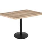 36-Inch Tall Indoor/Outdoor Table with 30 x 48-Inch Diameter Natural Rectangle Top, Black Wrinkle Base, and 22-Inch Diameter Foot