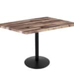 36-Inch Tall Indoor/Outdoor Table with 30 x 48-Inch Diameter Rustic Rectangle Top, Black Wrinkle Base, and 22-Inch Diameter Foot 6 36-Inch Tall Indoor/Outdoor Table with 30 x 48-Inch Diameter Rustic Rectangle Top, Black Wrinkle Base, and 22-Inch Diameter Foot