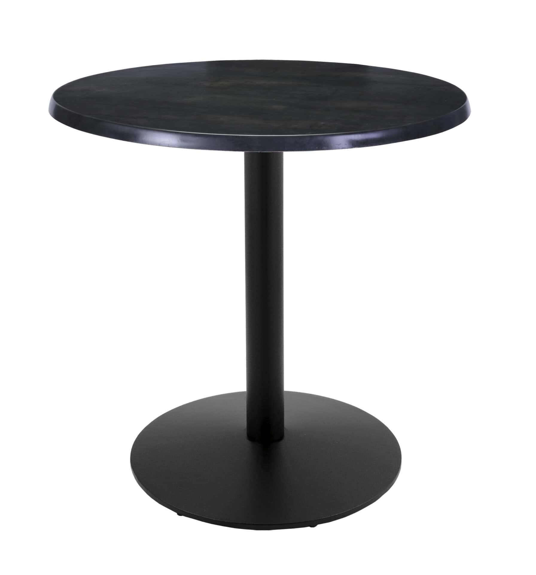 36-Inch Tall Indoor/Outdoor Table with 30-Inch Diameter Black Steel Round Top, Black Wrinkle Base, and 22-Inch Diameter Foot 1 36-Inch Tall Indoor/Outdoor Table with 30-Inch Diameter Black Steel Round Top, Black Wrinkle Base, and 22-Inch Diameter Foot