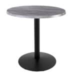 36-Inch Tall Indoor/Outdoor Table with 30-Inch Diameter Greystone Round Top, Black Wrinkle Base, and 22-Inch Diameter Foot 6 36-Inch Tall Indoor/Outdoor Table with 30-Inch Diameter Greystone Round Top, Black Wrinkle Base, and 22-Inch Diameter Foot