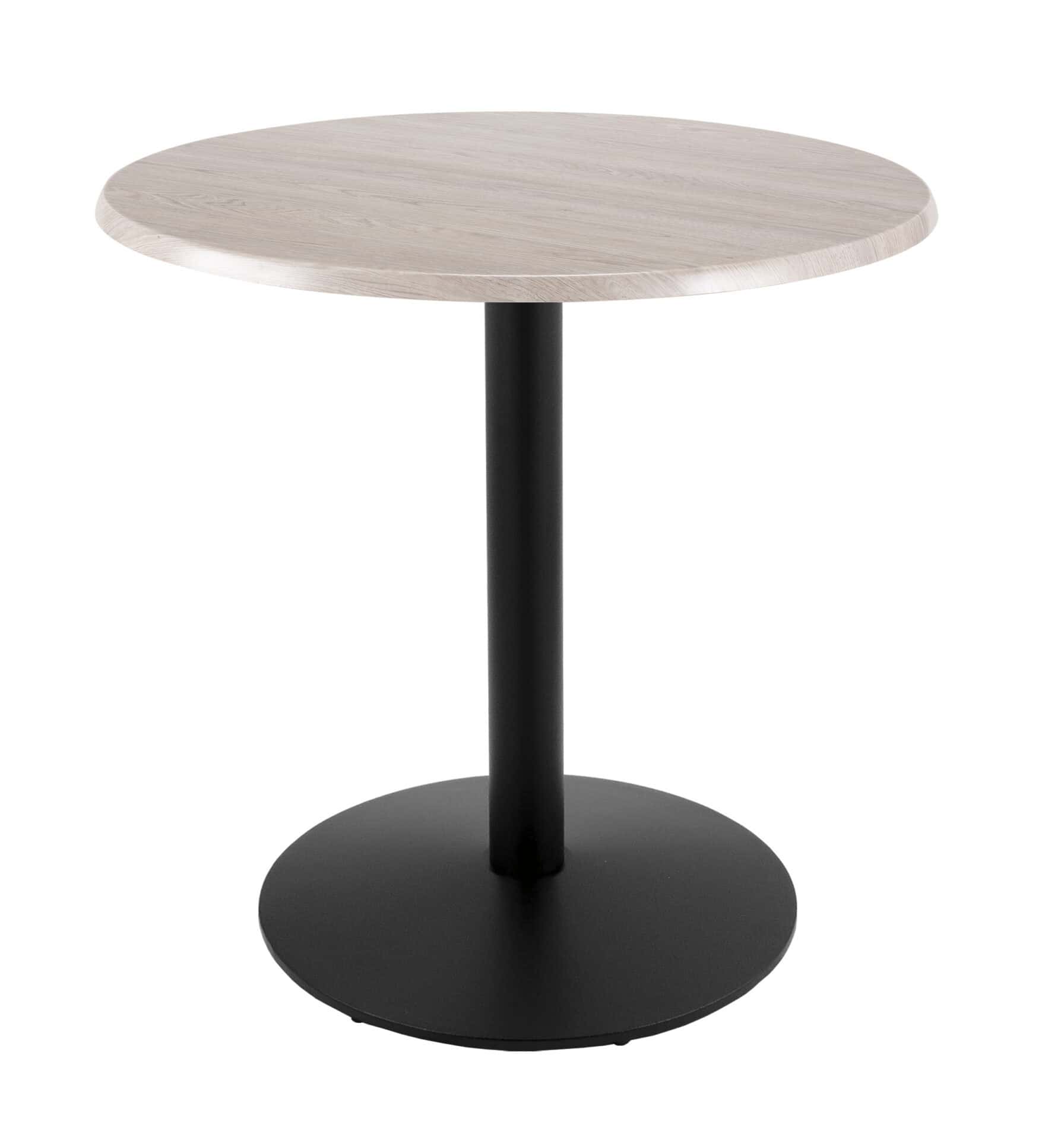 36-Inch Tall Indoor/Outdoor Table with 30-Inch Diameter White Ash Round Top, Black Wrinkle Base, and 22-Inch Diameter Foot 1 36-Inch Tall Indoor/Outdoor Table with 30-Inch Diameter White Ash Round Top, Black Wrinkle Base, and 22-Inch Diameter Foot