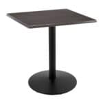 36-Inch Tall Indoor/Outdoor Table with 30 x 30-Inch Diameter Charcoal Square Top, Black Wrinkle Base, and 22-Inch Diameter Foot