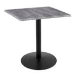 36-Inch Tall Indoor/Outdoor Table with 30 x 30-Inch Diameter Greystone Square Top, Black Wrinkle Base, and 22-Inch Diameter Foot 6 36-Inch Tall Indoor/Outdoor Table with 30 x 30-Inch Diameter Greystone Square Top, Black Wrinkle Base, and 22-Inch Diameter Foot