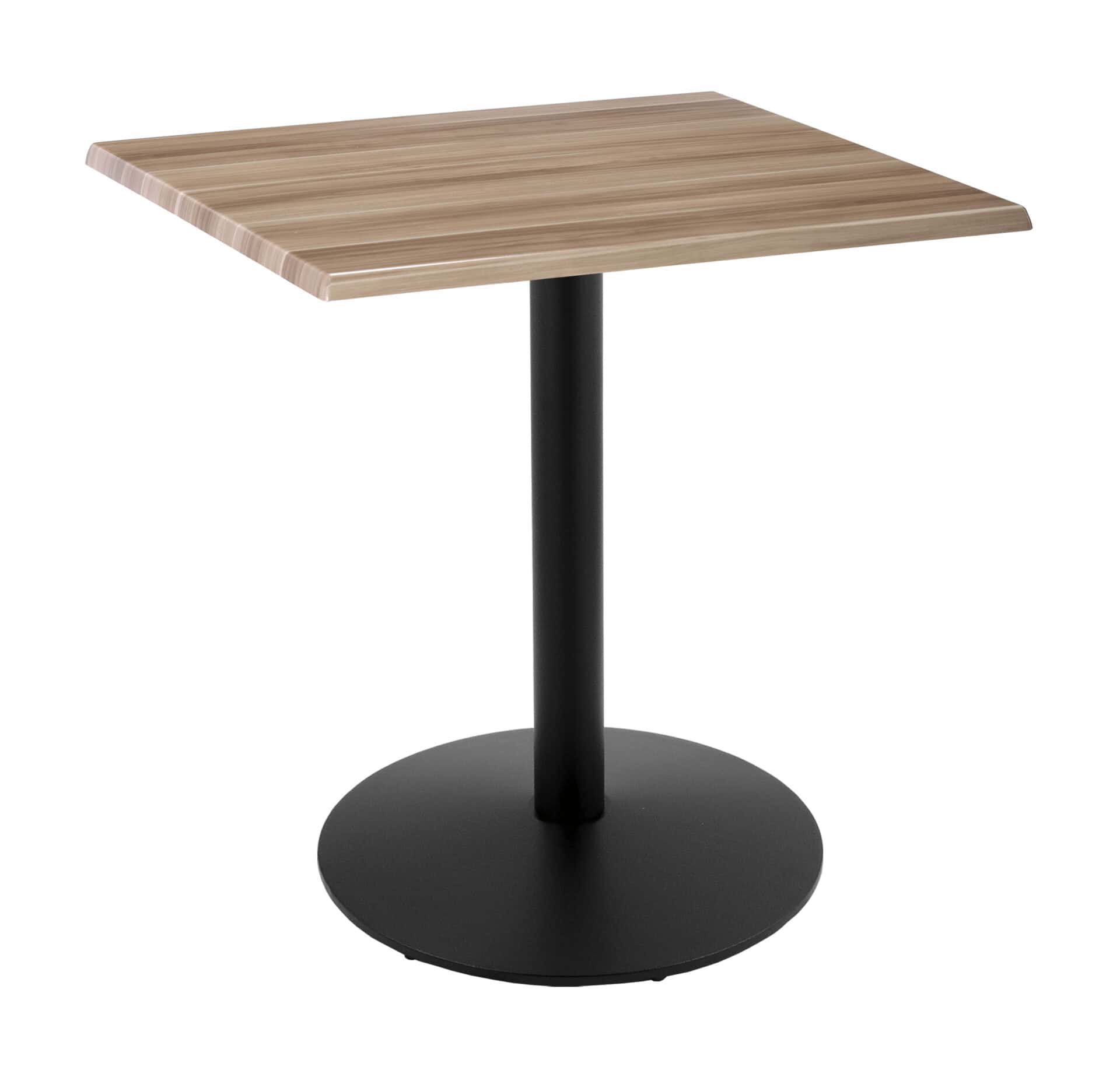 36-Inch Tall Indoor/Outdoor Table with 30 x 30-Inch Diameter Natural Square Top, Black Wrinkle Base, and 22-Inch Diameter Foot 1 36-Inch Tall Indoor/Outdoor Table with 30 x 30-Inch Diameter Natural Square Top, Black Wrinkle Base, and 22-Inch Diameter Foot
