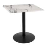 36-Inch Tall Indoor/Outdoor Table with 30 x 30-Inch Diameter White Marble Square Top, Black Wrinkle Base, and 22-Inch Diameter Foot 6 36-Inch Tall Indoor/Outdoor Table with 30 x 30-Inch Diameter White Marble Square Top, Black Wrinkle Base, and 22-Inch Diameter Foot