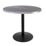 36-Inch Tall Indoor/Outdoor Table with 36-Inch Diameter Greystone Round Top, Black Wrinkle Base, and 22-Inch Diameter Foot 6 36-Inch Tall Indoor/Outdoor Table with 36-Inch Diameter Greystone Round Top, Black Wrinkle Base, and 22-Inch Diameter Foot