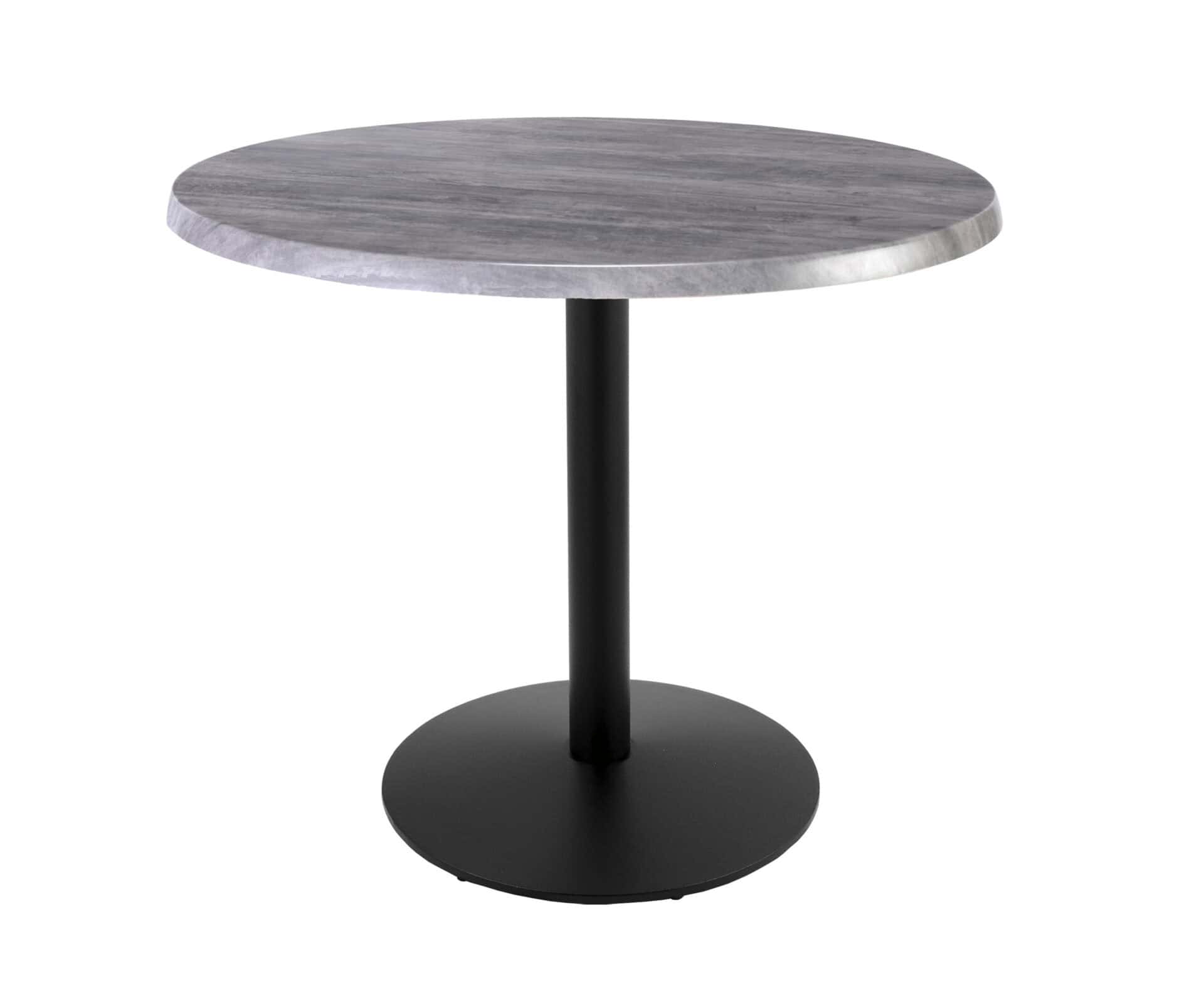 36-Inch Tall Indoor/Outdoor Table with 36-Inch Diameter Greystone Round Top, Black Wrinkle Base, and 22-Inch Diameter Foot 1 36-Inch Tall Indoor/Outdoor Table with 36-Inch Diameter Greystone Round Top, Black Wrinkle Base, and 22-Inch Diameter Foot