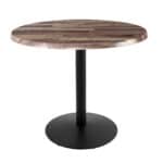 36-Inch Tall Indoor/Outdoor Table with 36-Inch Diameter Rustic Round Top, Black Wrinkle Base, and 22-Inch Diameter Foot 6 36-Inch Tall Indoor/Outdoor Table with 36-Inch Diameter Rustic Round Top, Black Wrinkle Base, and 22-Inch Diameter Foot