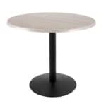 36-Inch Tall Indoor/Outdoor Table with 36-Inch Diameter White Ash Round Top, Black Wrinkle Base, and 22-Inch Diameter Foot