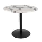 36-Inch Tall Indoor/Outdoor Table with 36-Inch Diameter White Marble Round Top, Black Wrinkle Base, and 22-Inch Diameter Foot 6 36-Inch Tall Indoor/Outdoor Table with 36-Inch Diameter White Marble Round Top, Black Wrinkle Base, and 22-Inch Diameter Foot