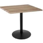 36-Inch Tall Indoor/Outdoor Table with 36 x 36-Inch Diameter Natural Square Top, Black Wrinkle Base, and 22-Inch Diameter Foot