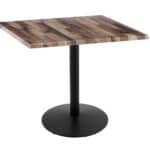 36-Inch Tall Indoor/Outdoor Table with 36 x 36-Inch Diameter Rustic Square Top, Black Wrinkle Base, and 22-Inch Diameter Foot 6 36-Inch Tall Indoor/Outdoor Table with 36 x 36-Inch Diameter Rustic Square Top, Black Wrinkle Base, and 22-Inch Diameter Foot