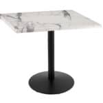 36-Inch Tall Indoor/Outdoor Table with 36 x 36-Inch Diameter White Marble Square Top, Black Wrinkle Base, and 22-Inch Diameter Foot 6 36-Inch Tall Indoor/Outdoor Table with 36 x 36-Inch Diameter White Marble Square Top, Black Wrinkle Base, and 22-Inch Diameter Foot