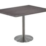 36-Inch Tall Indoor/Outdoor Table with 30 x 48-Inch Diameter Charcoal Rectangle Top, Stainless Steel Base, and 22-Inch Diameter Foot