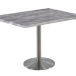 36-Inch Tall Indoor/Outdoor Table with 30 x 48-Inch Diameter Greystone Rectangle Top, Stainless Steel Base, and 22-Inch Diameter Foot