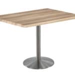 36-Inch Tall Indoor/Outdoor Table with 30 x 48-Inch Diameter Natural Rectangle Top, Stainless Steel Base, and 22-Inch Diameter Foot